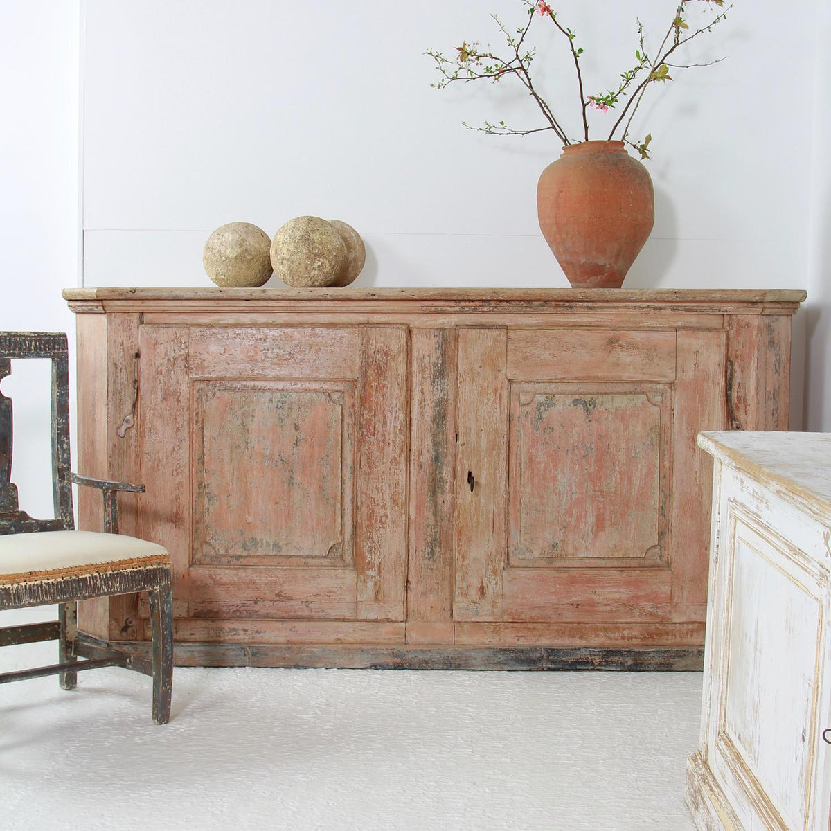 Exceptional French  18th Century Provincial Painted Buffet
