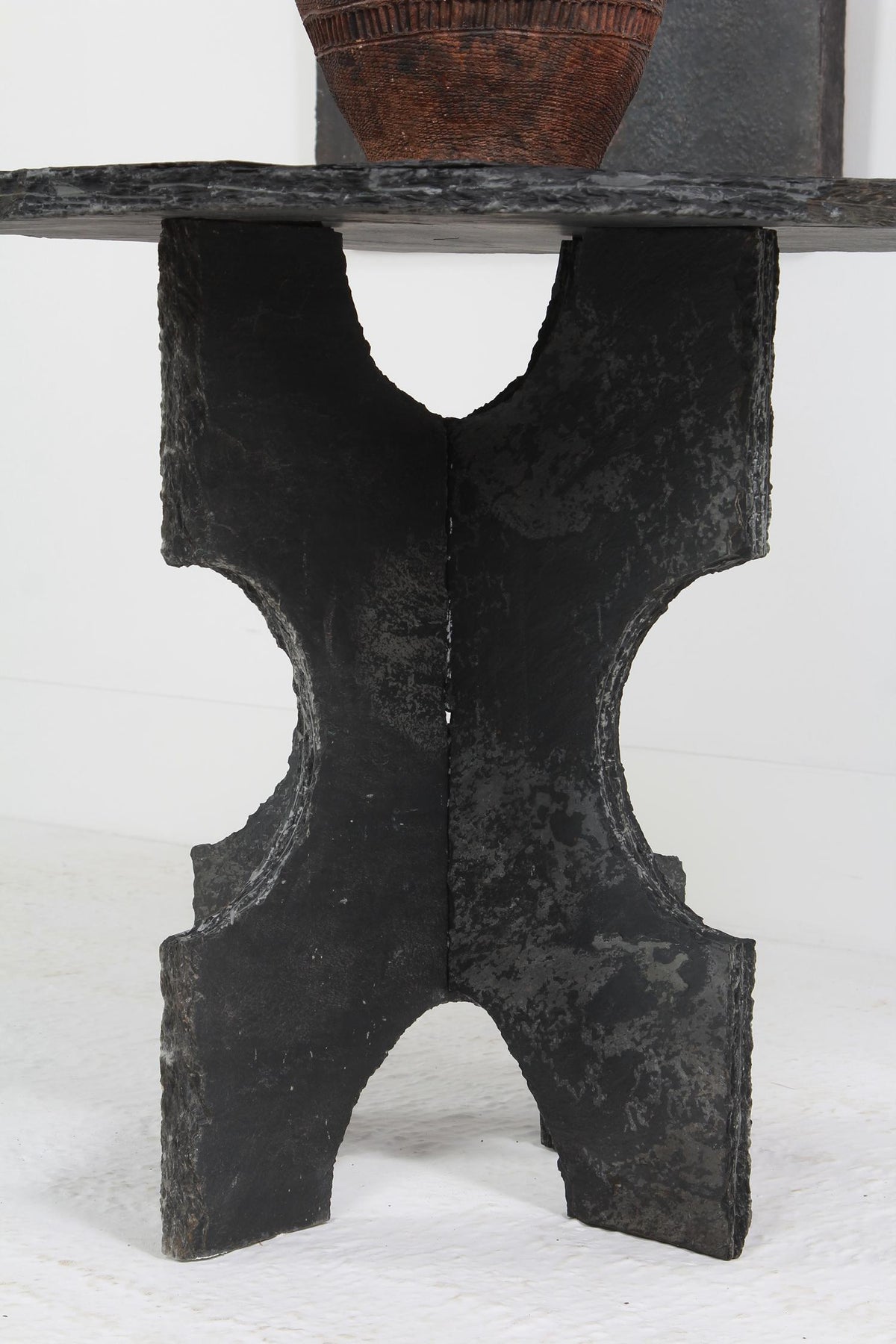 ARTISAN Black Riven  Slate Sculptured Pedestal /Centre Table