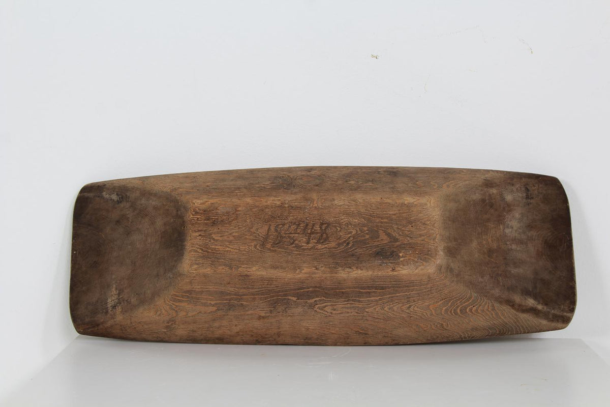 Original Swedish 19thC  Wooden Trough Dated 1848