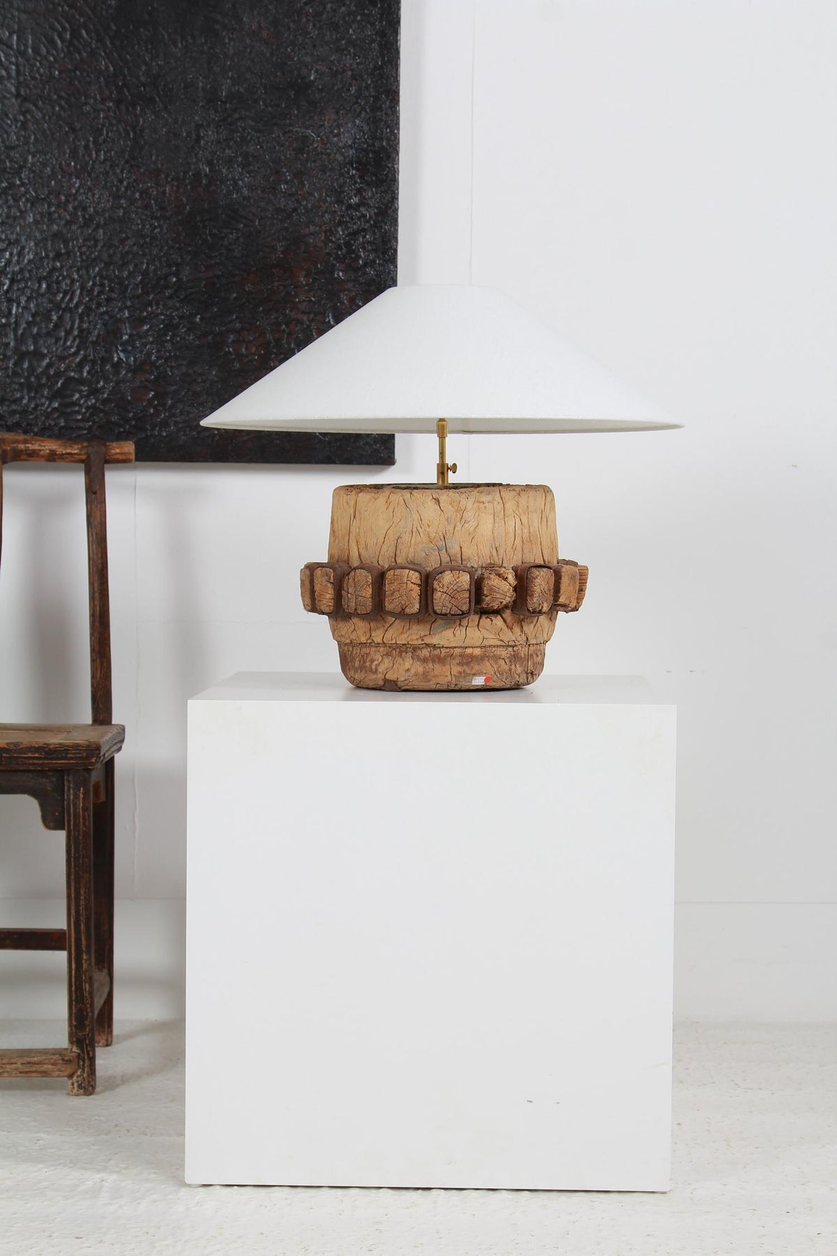 Magnificent Lamp Fashioned from an Antique Architectural Wooden Fragment