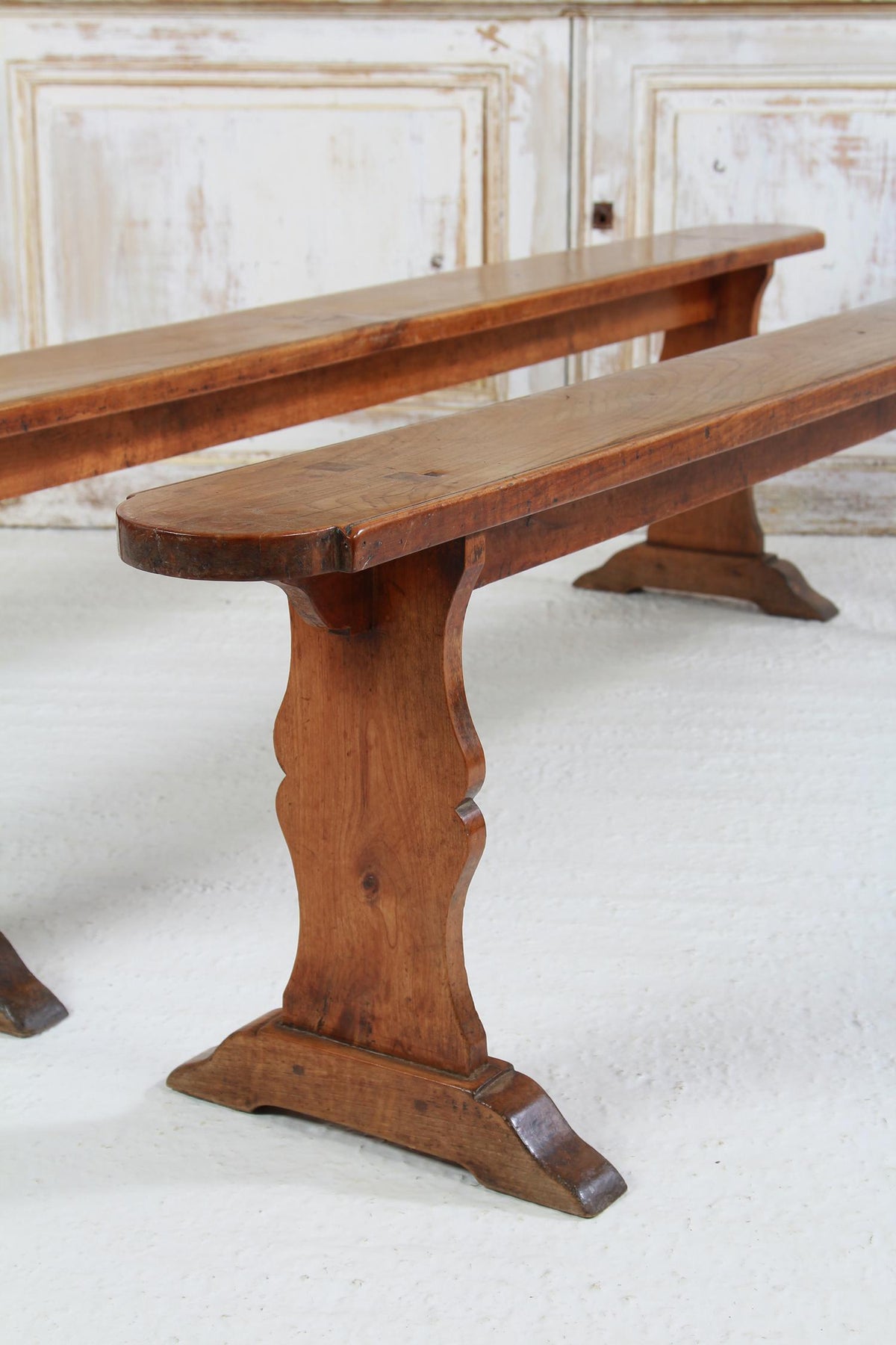 Pair of 19th Century French Farmhouse Trestle Benches