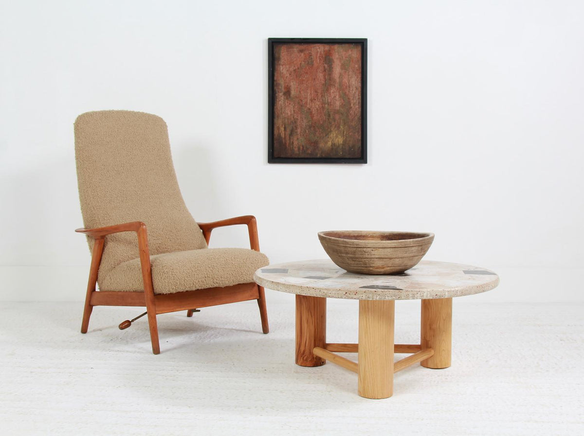 Stunning Circular Mid Century Terrazzo  Coffee Table