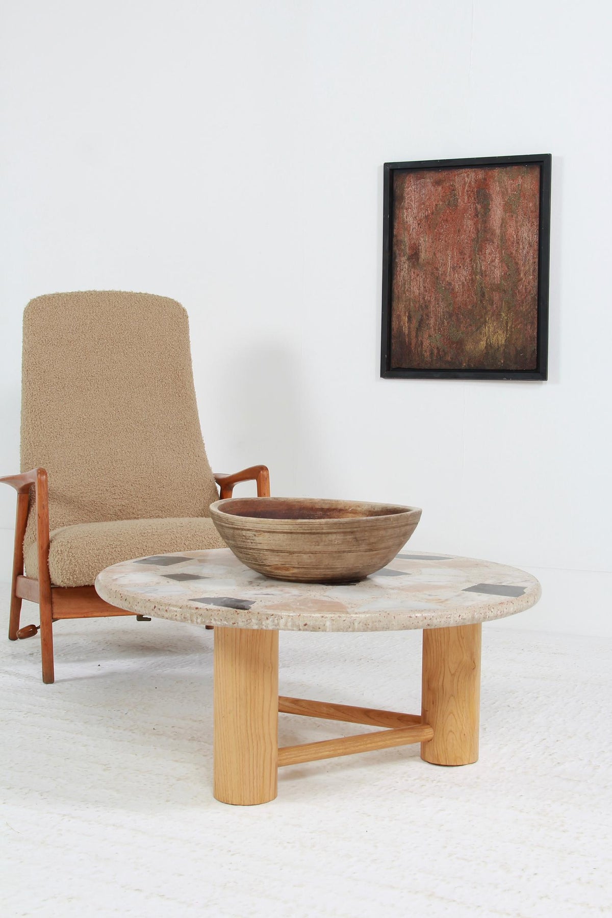 Stunning Circular Mid Century Terrazzo  Coffee Table