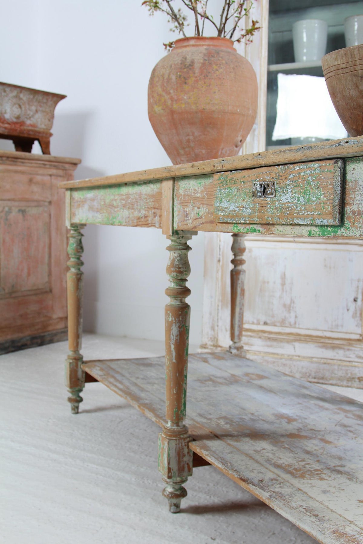 French 19thC Drapers Table with Original Patina