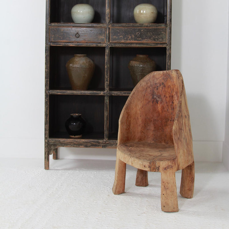 Primitive Organic Wabi Sabi Dug Out Chair