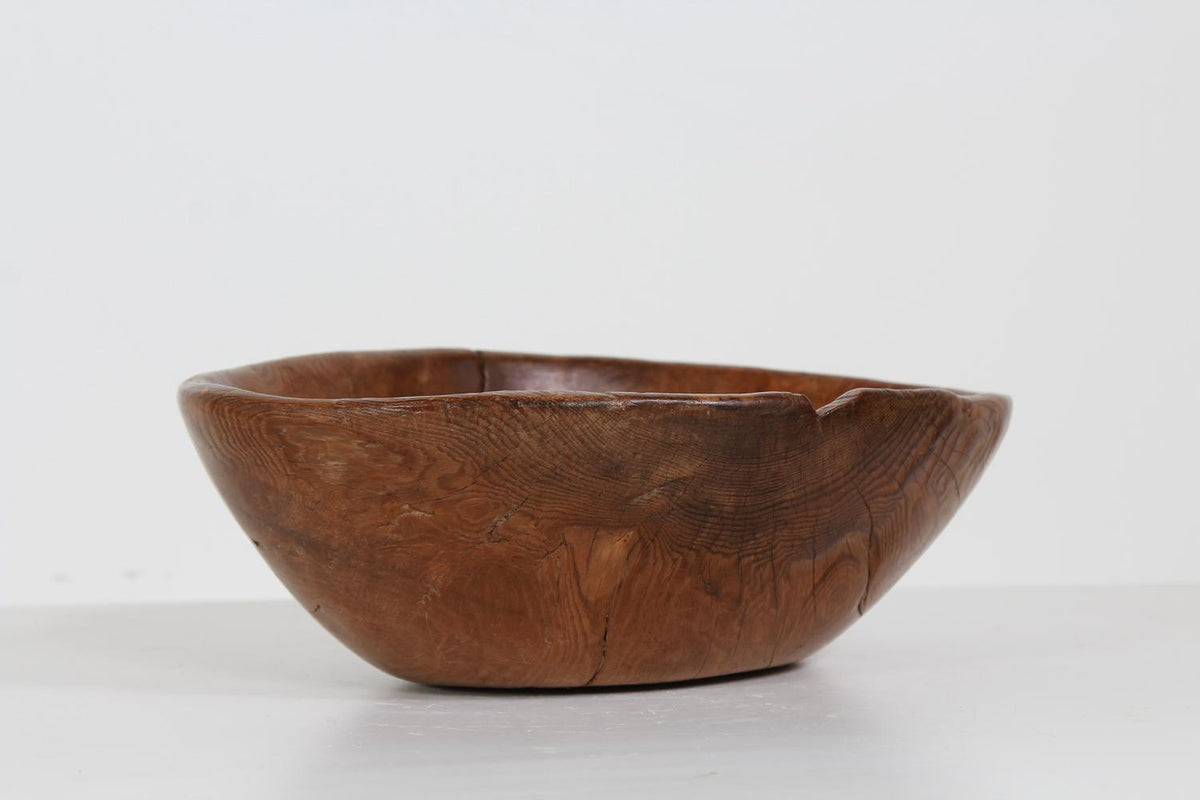 EXQUISITE DUG OUT PRIMITIVE SWEDISH ROOT BOWL DATED 1840