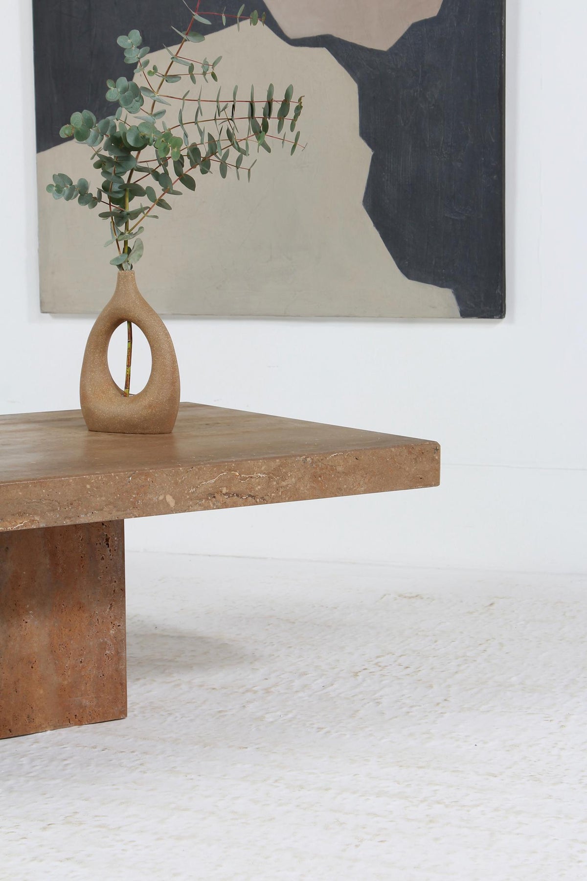 Sumptuous Midcentury Italian Travertine Coffee Table