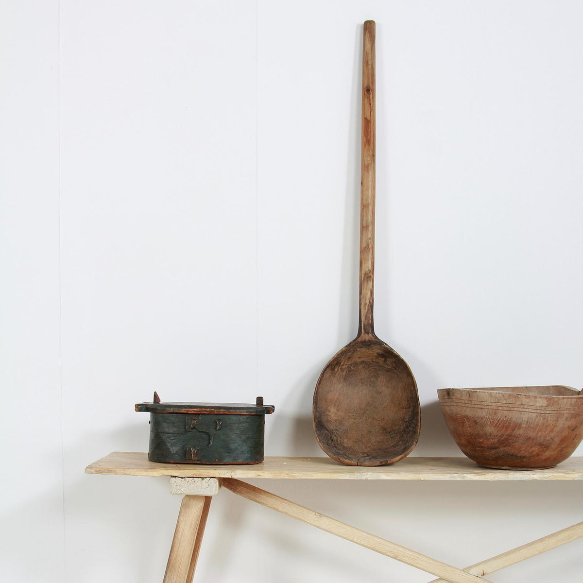 Enormous Decorative Swedish Folk Art Wooden Spoon /Paddle