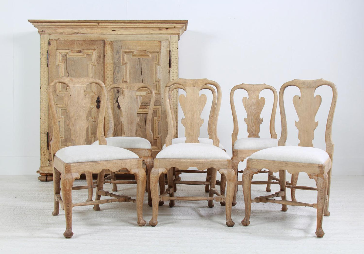 Striking Set of Six Swedish Gustavian Period Dining Chairs