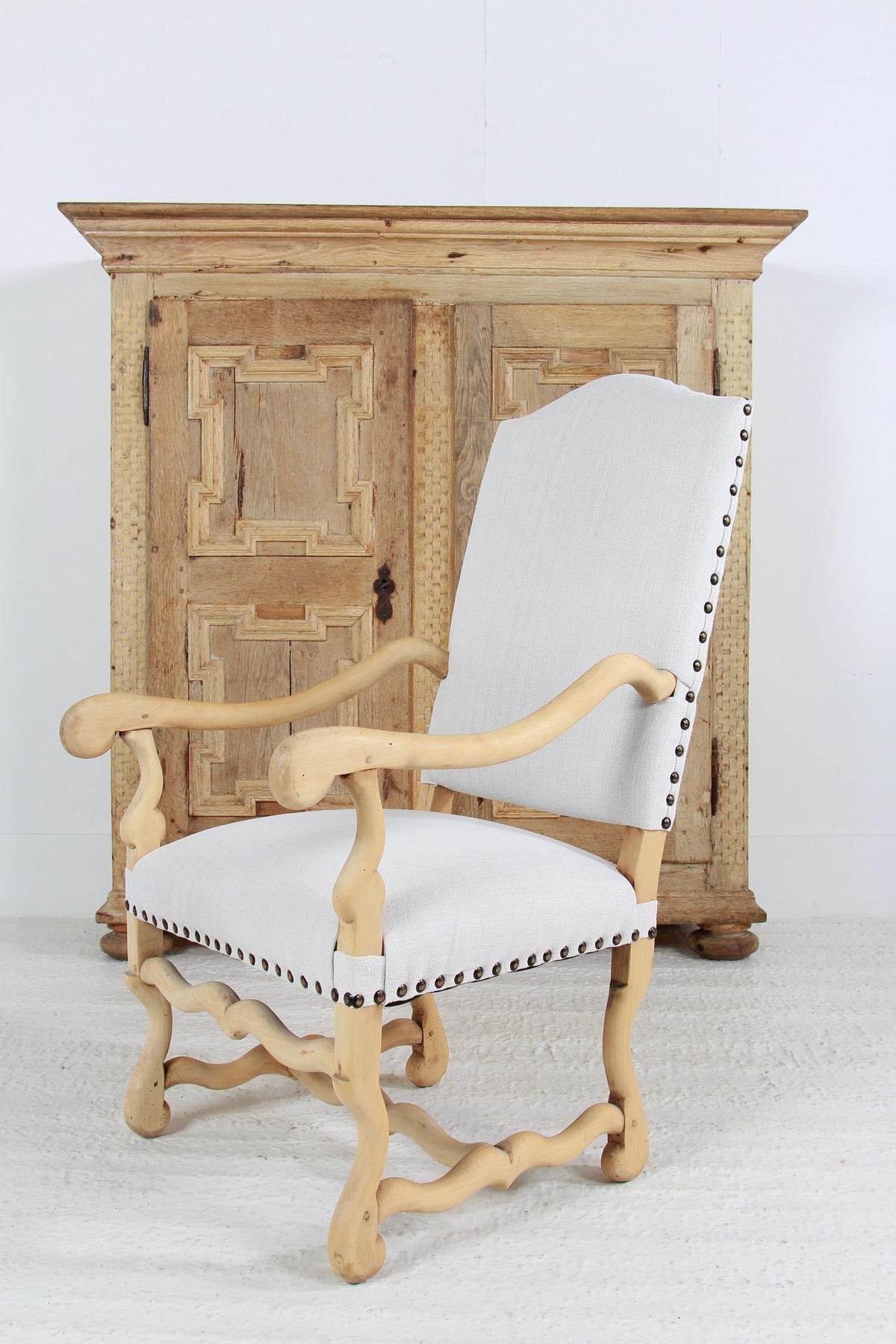 Grand French OS DE MOUTON ARMCHAIR IN Bleached Oak