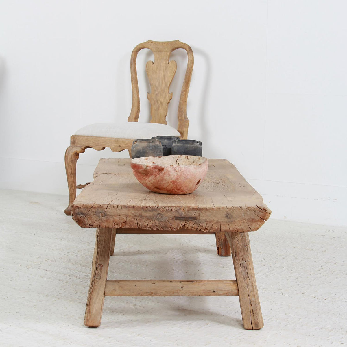 Rustic Antique Elm Wabi-Sabi  Coffee Table
