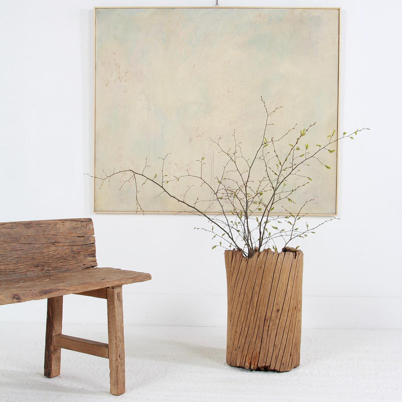 WONDERFUL GNARLY PRIMITIVE JAPANESE USU WOODEN MORTAR