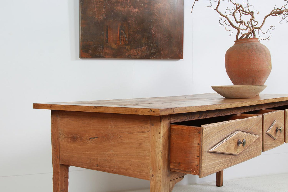 Early 19th Century Elm French Server/Refectory Table