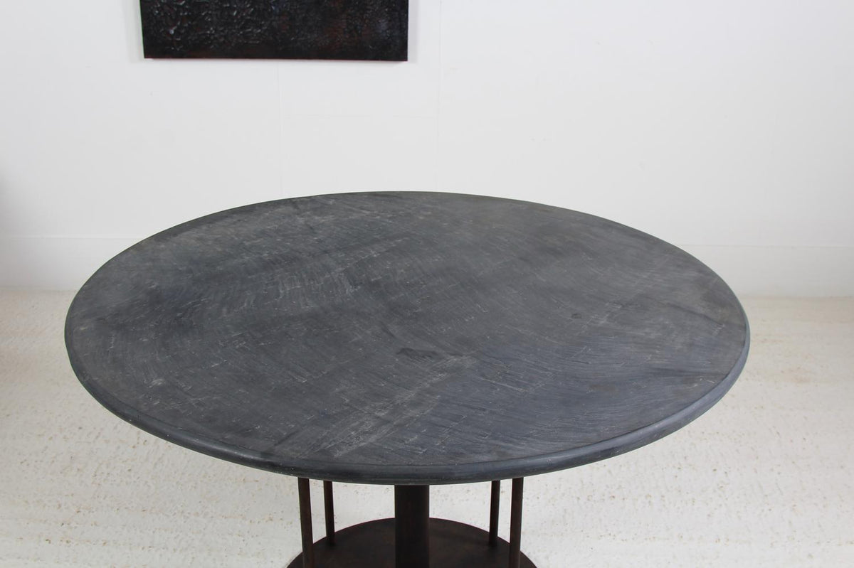 Outstanding French 20th Century Slate and Iron Gueridon