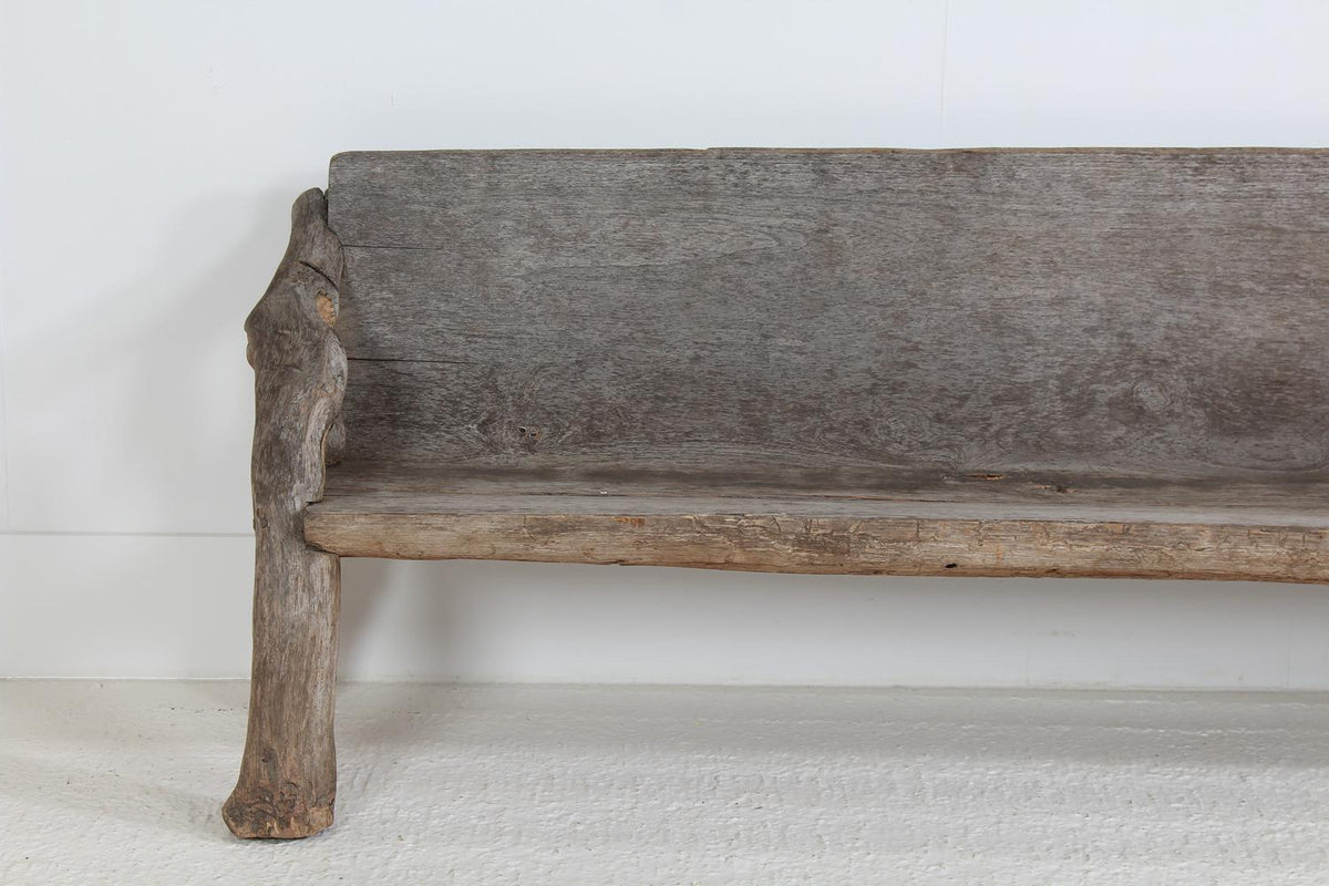 Exceptional  Primitive Wabi-Sabi Teak Wood Bench