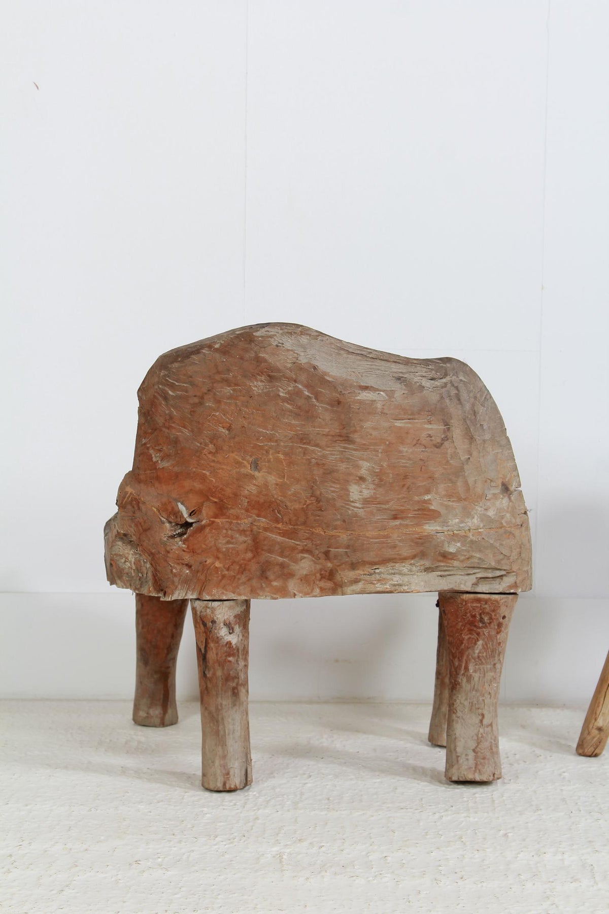 Rare and Impressive Primitive Hand Carved Armchair
