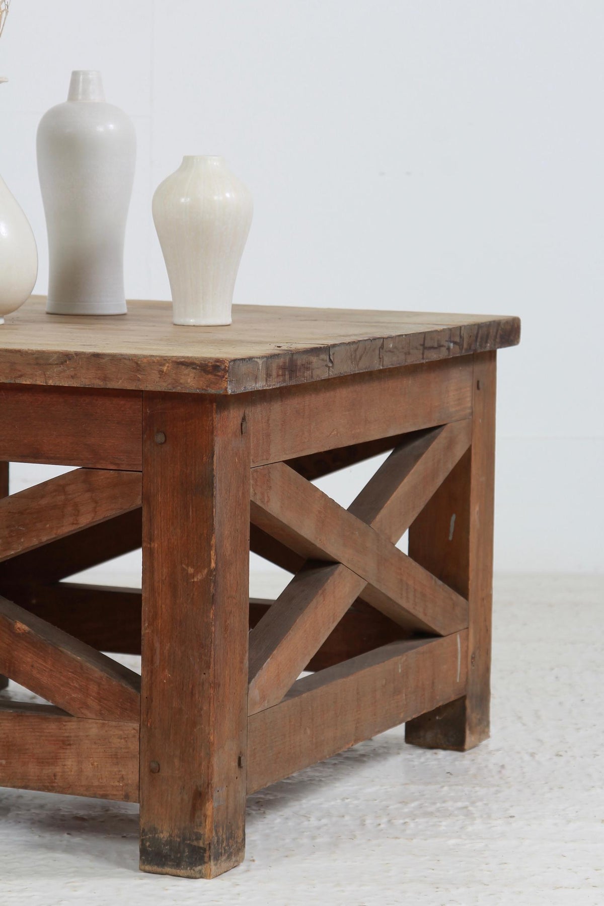 French 19thC X FRAME ATELIER TABLE