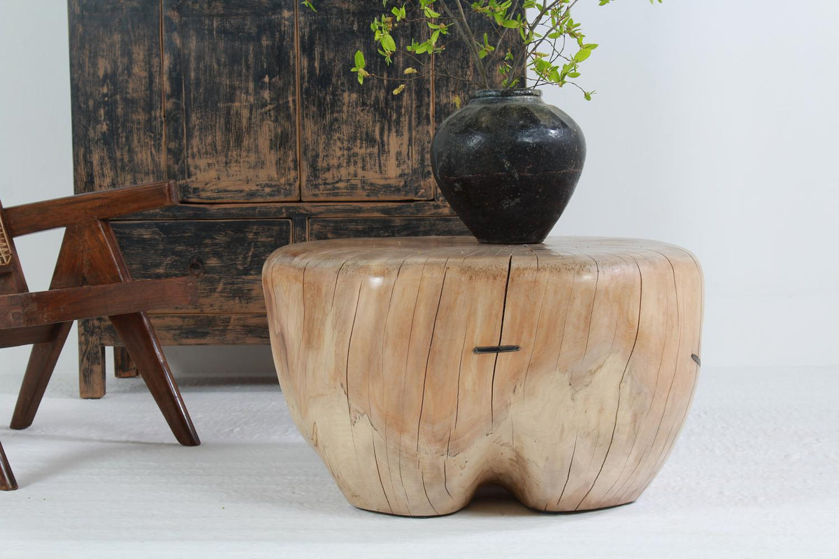 MAGNIFICENT ANCIENT  SYCAMORE  CONTEMPORARY PEBBLE COFFEE TABLE. PLEASE ENQUIRE