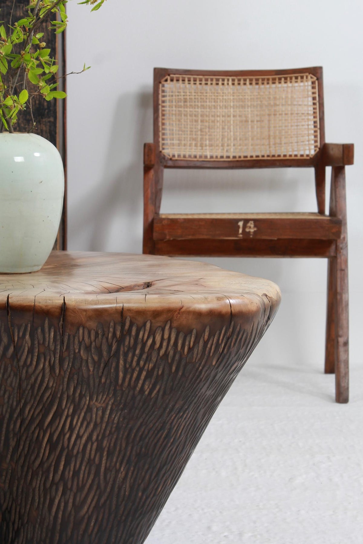 Exceptional Sculptural Artisan  Sycamore Drum Coffee Table.Please Enquire