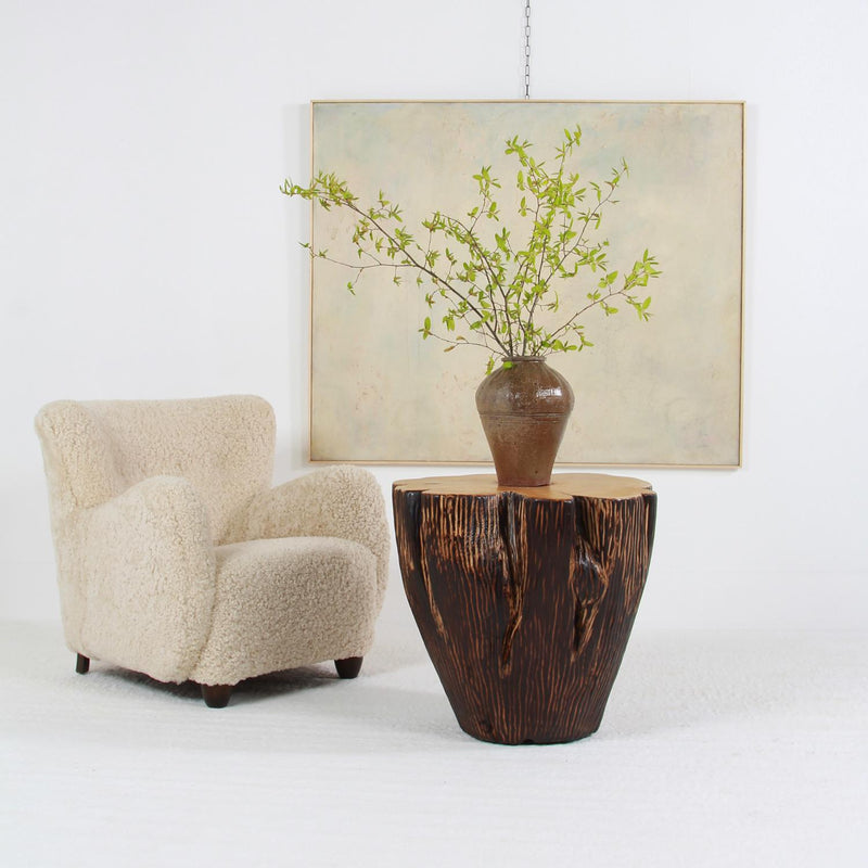 Dramatic  ARTISAN FREESTANDING CENTRE TABLE IN MATURE CYPRESS WOOD  . PLEASE ENQUIRE