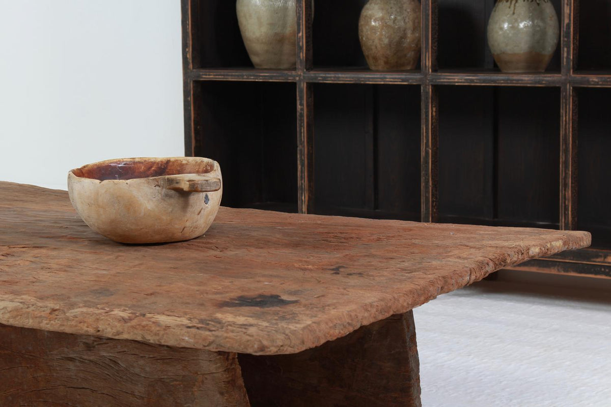 Monumental  Wooden Rustic  Primitive Naga Coffee Table