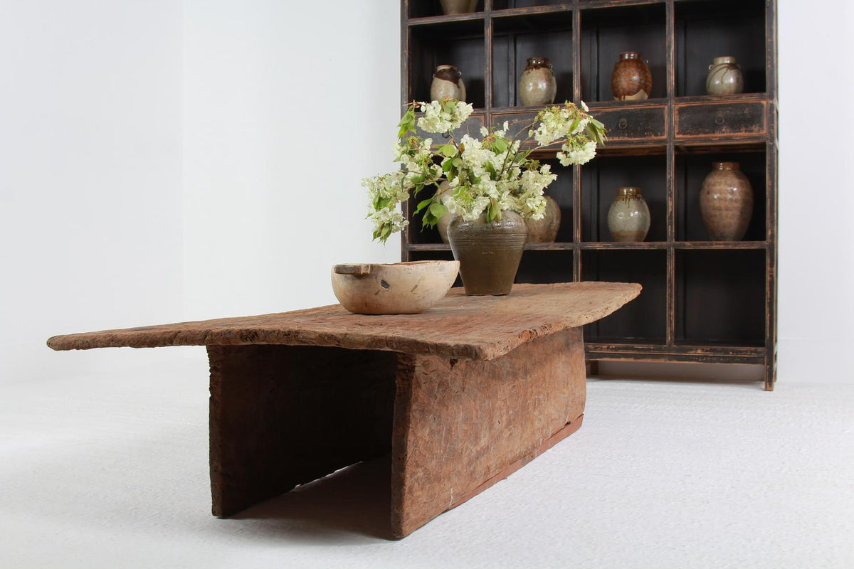 Monumental  Wooden Rustic  Primitive Naga Coffee Table