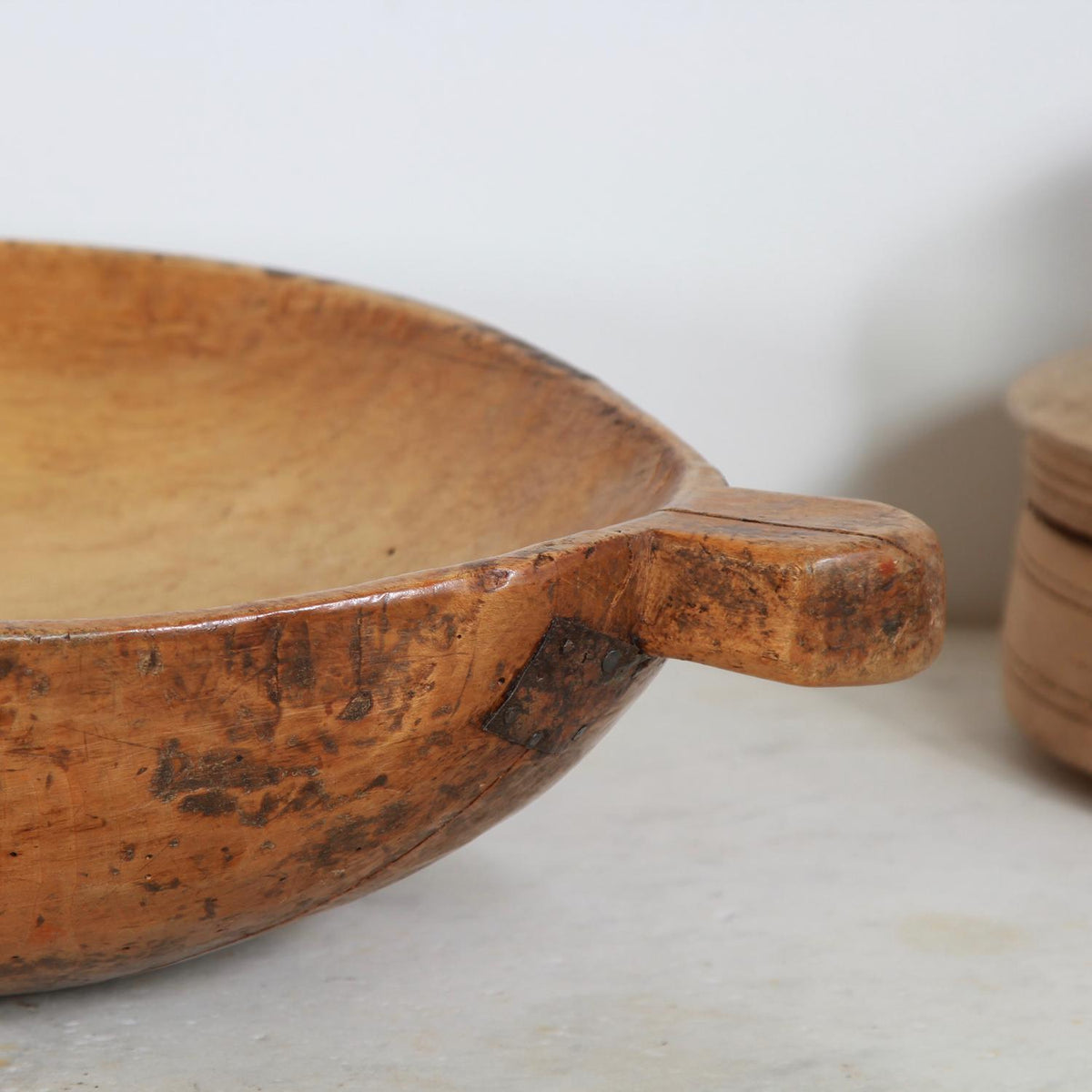 Superb Oval Sycamore Primitive 19th Century Dug Out Bowl