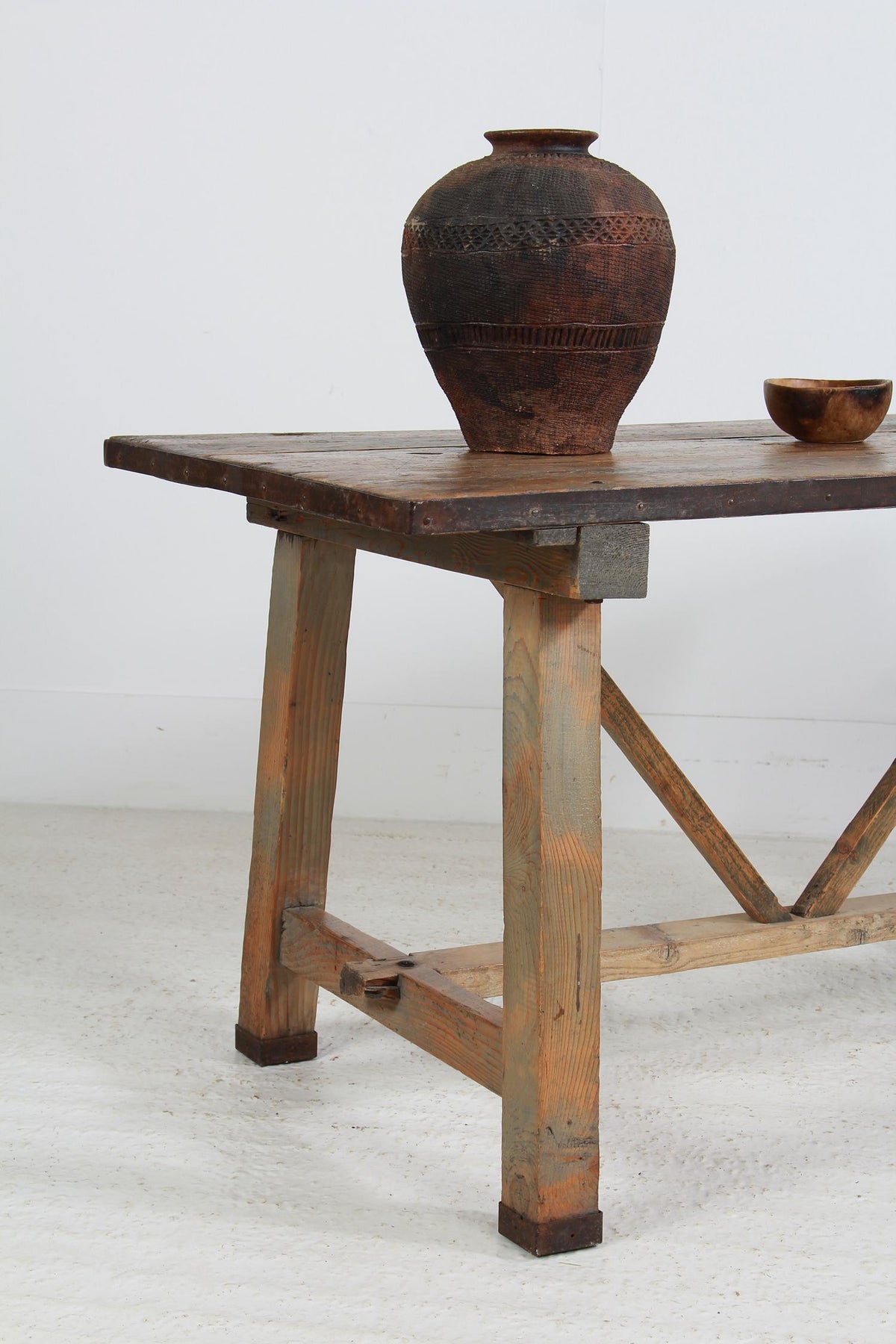 Primitive Rustic French 19thC Farmhouse Work Table