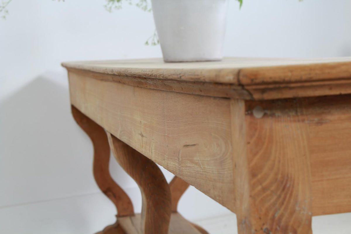 Antique French Bleached Oak Serving/Console Table