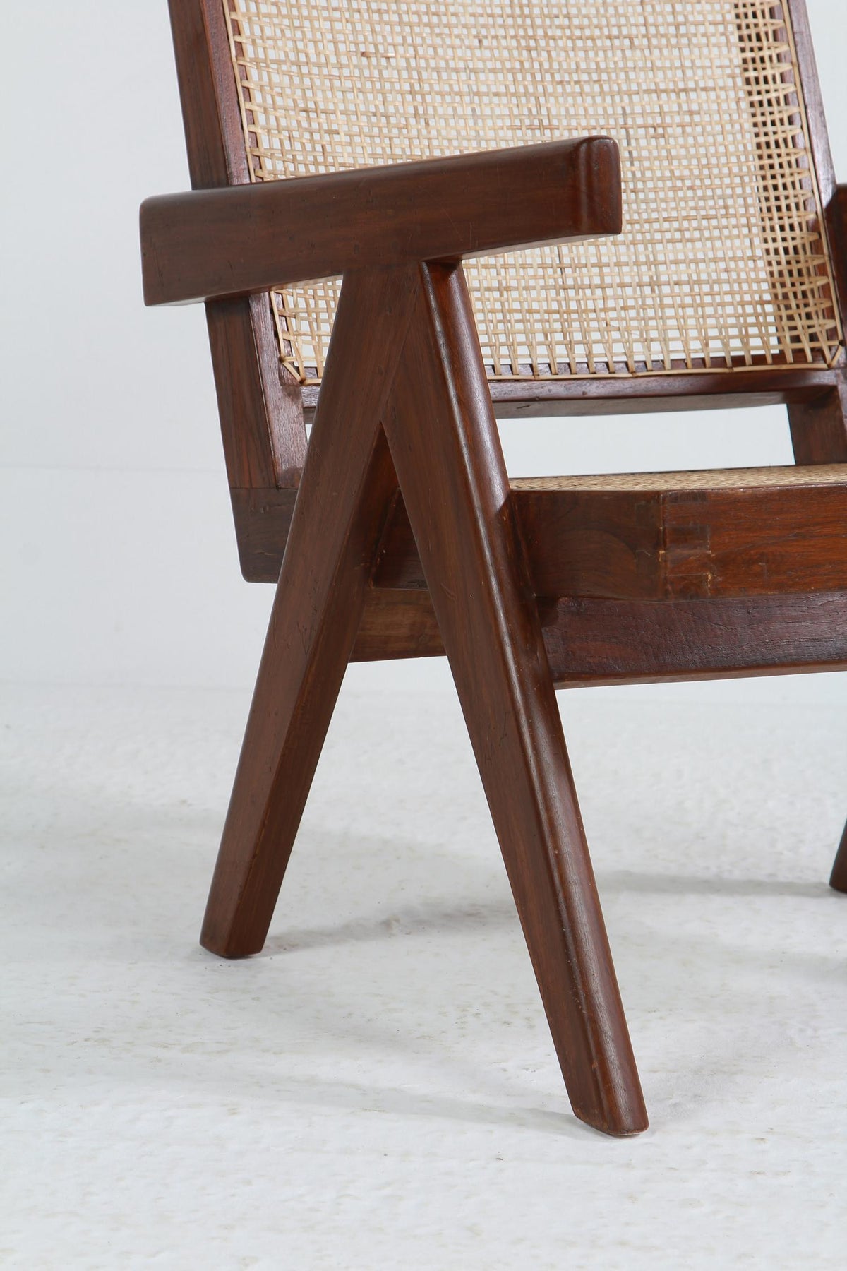 Rare Pair of Pierre Jeanneret Mid-Century Easy Chairs in Teak