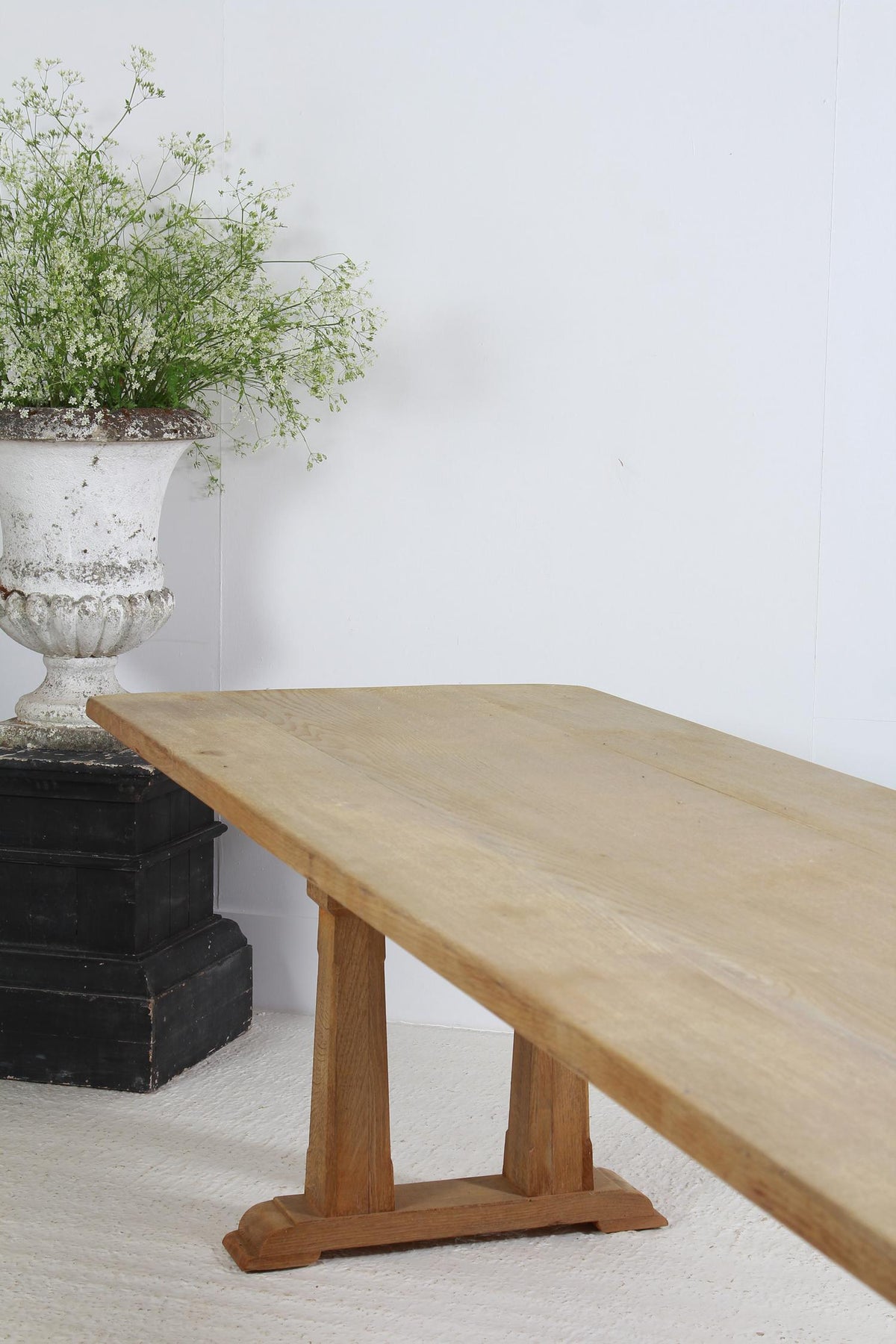 Enormous French Bleached Oak Community Dining Table