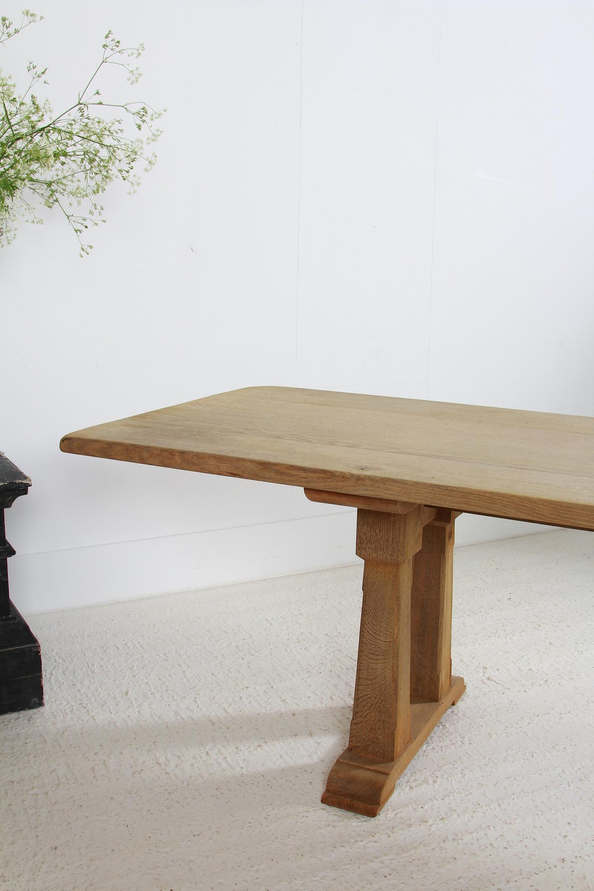Enormous French Bleached Oak Community Dining Table