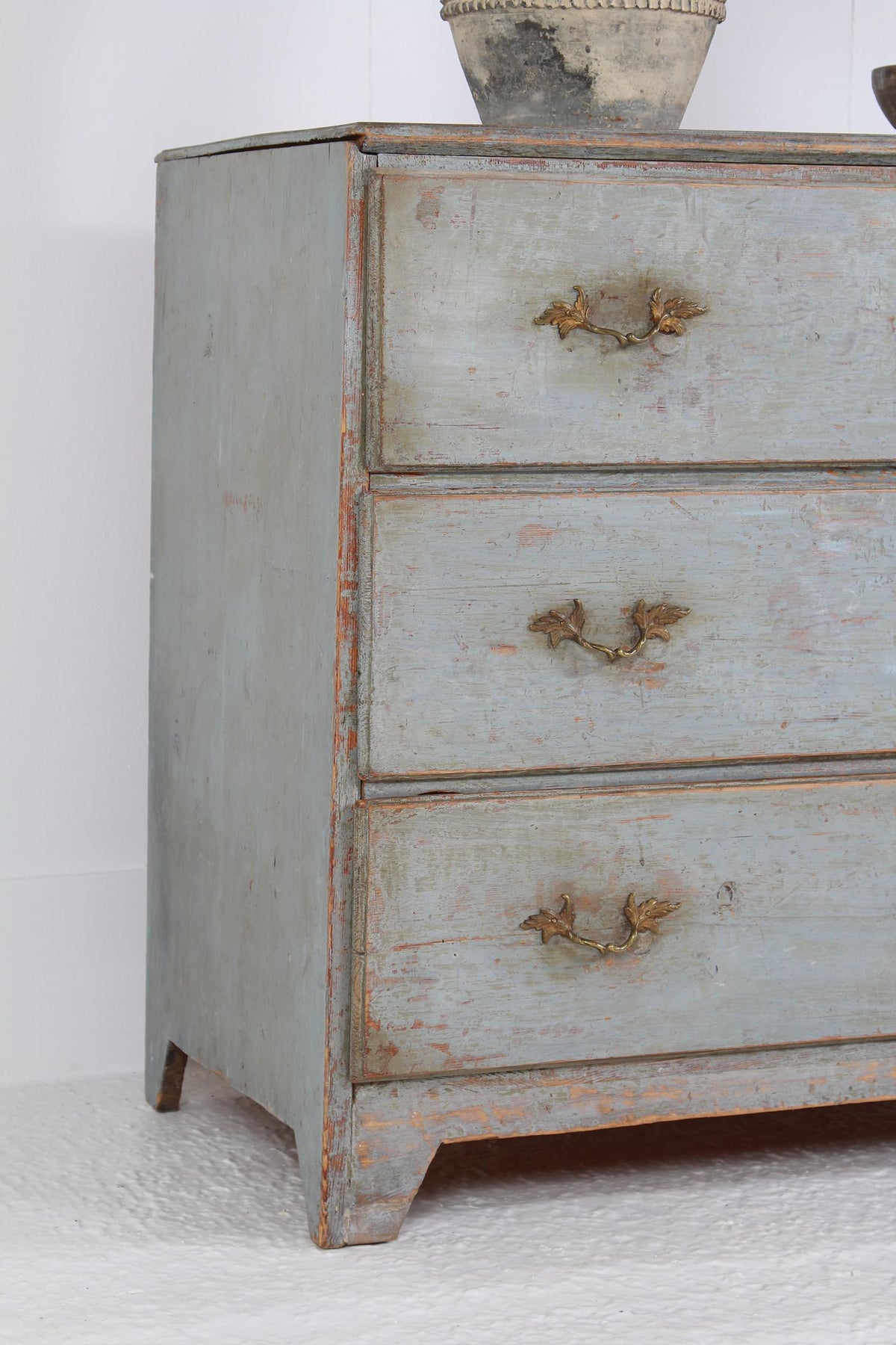 Scandinavian Provincial  19thC  Blue-Painted Commode