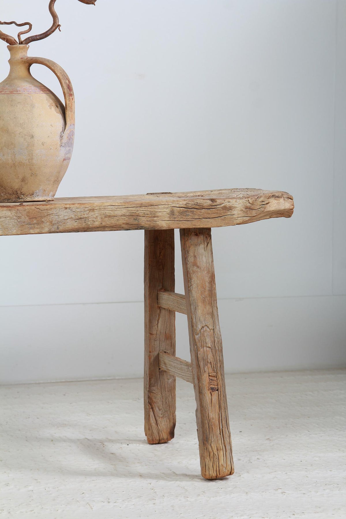 Rustic and Gnarly Elm Slab Chinese Coffee Table