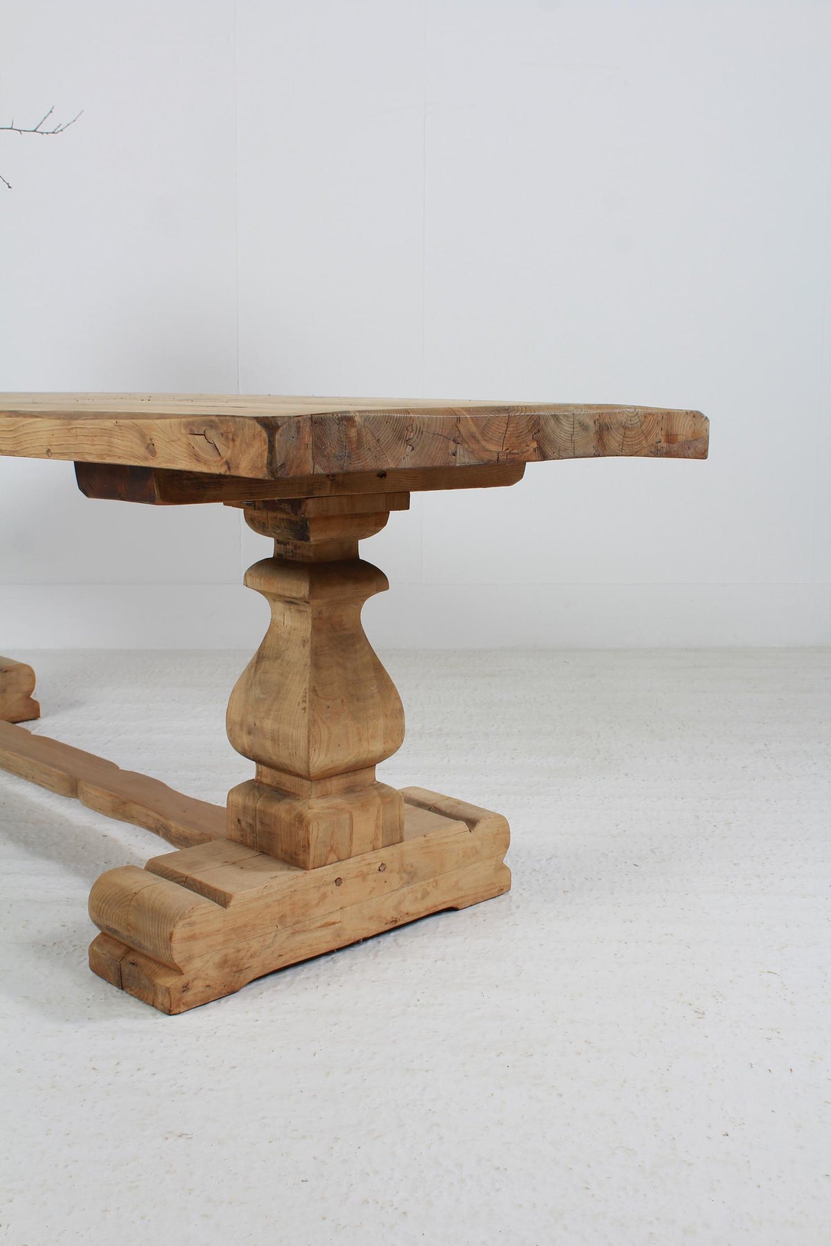 ARCHITECTURAL BELGIAN BLEACHED OAK DINING TABLE