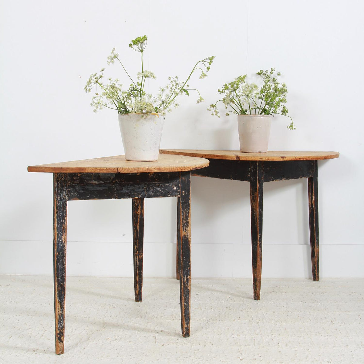 Pair of 19th Century Swedish Demi Lune Console Tables