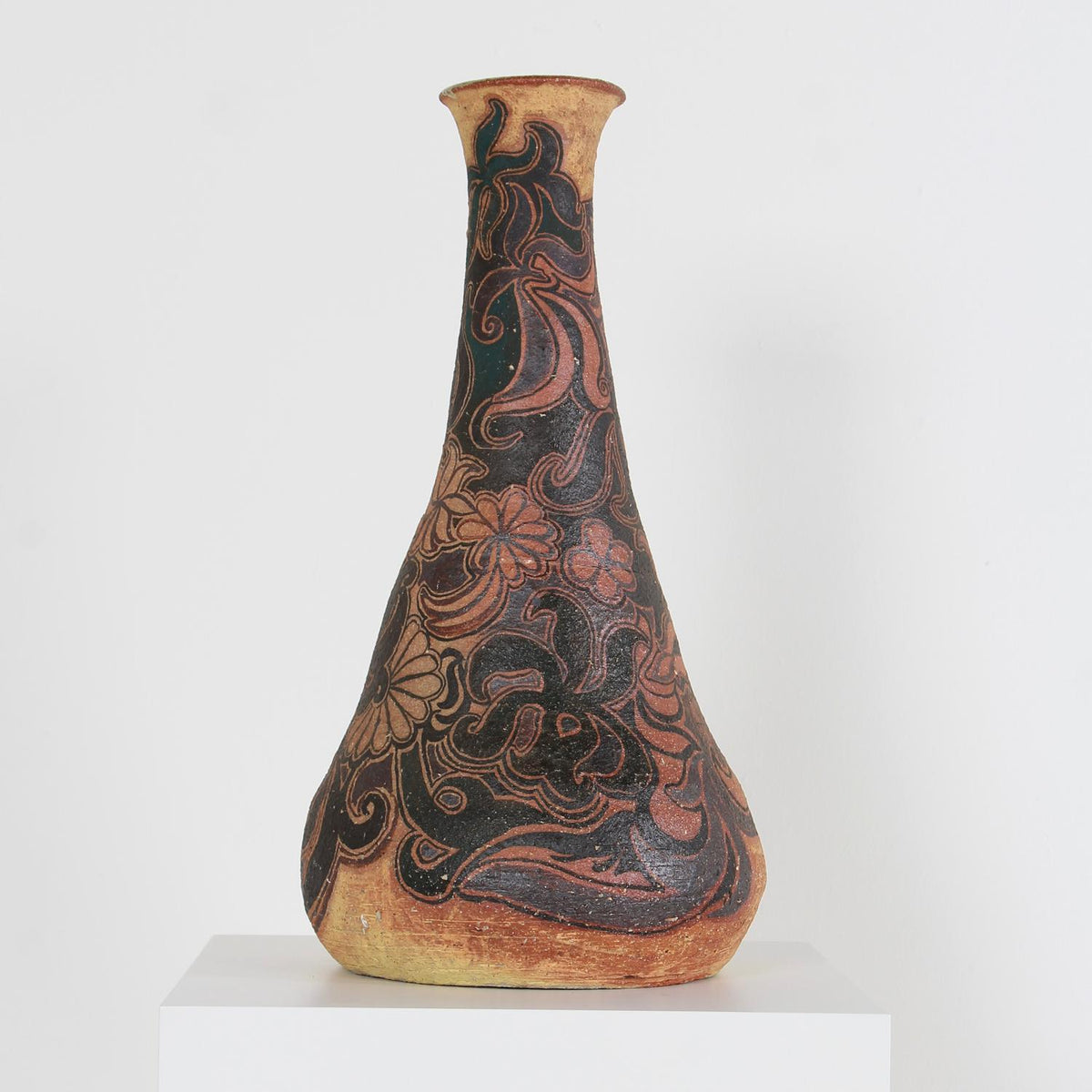 Striking Midcentury Studio Pottery  Stoneware Vase