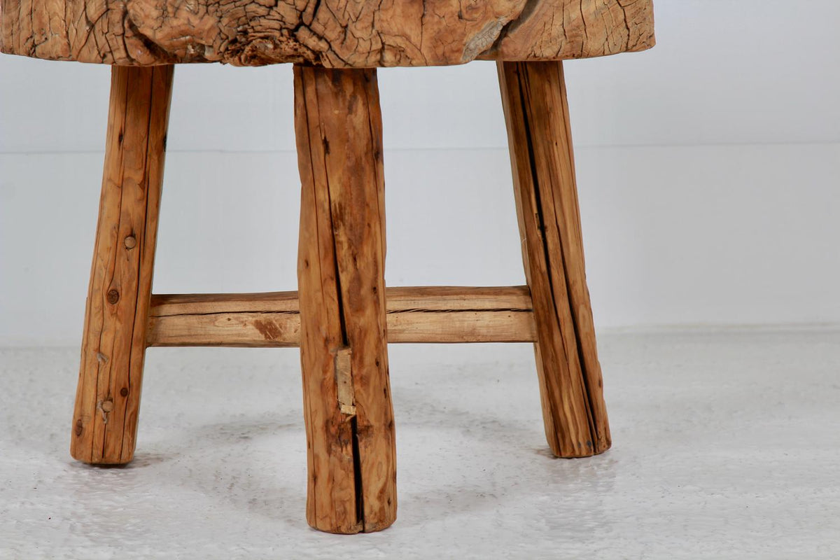 Organically Shaped Rustic Butcher Block Table/Stool