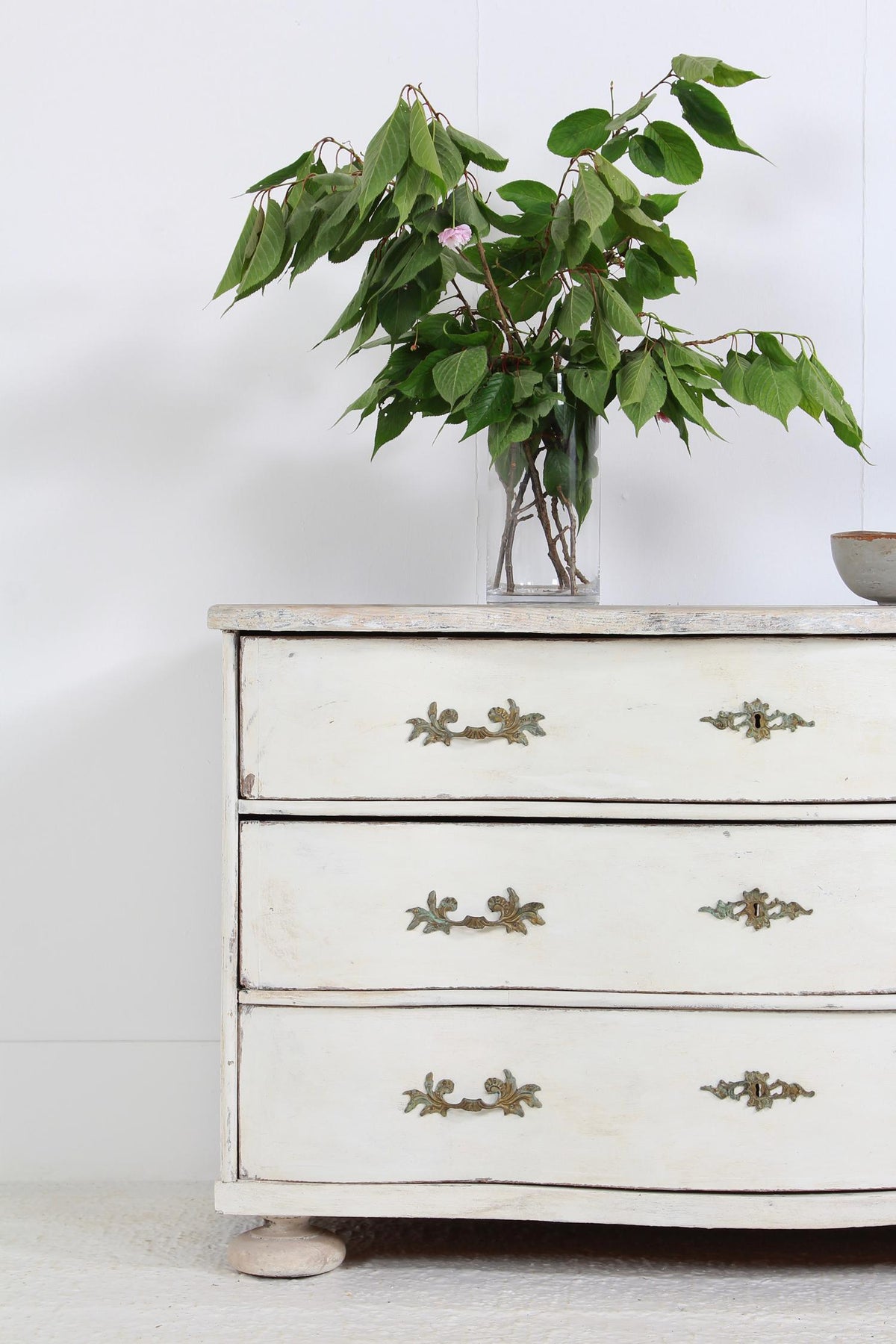 Fabulous FRENCH 19THC PAINTED SERPENTINE CHEST OF DRAWERS