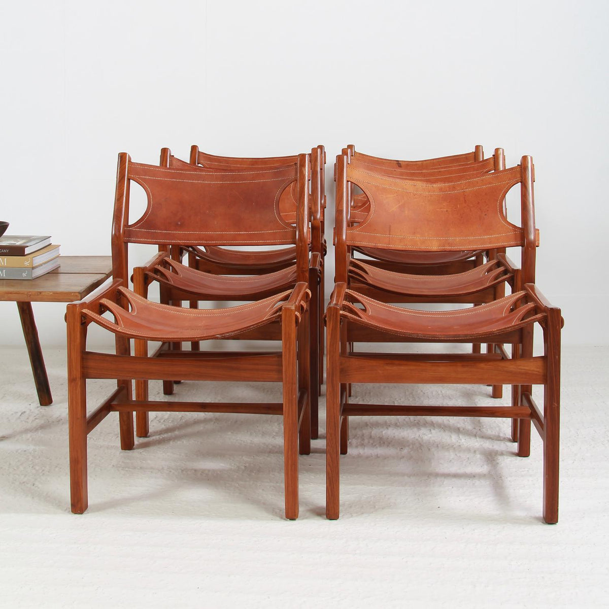 PAIR OF MID CENTURY Designer LEATHER LOUNGE CHAIRS