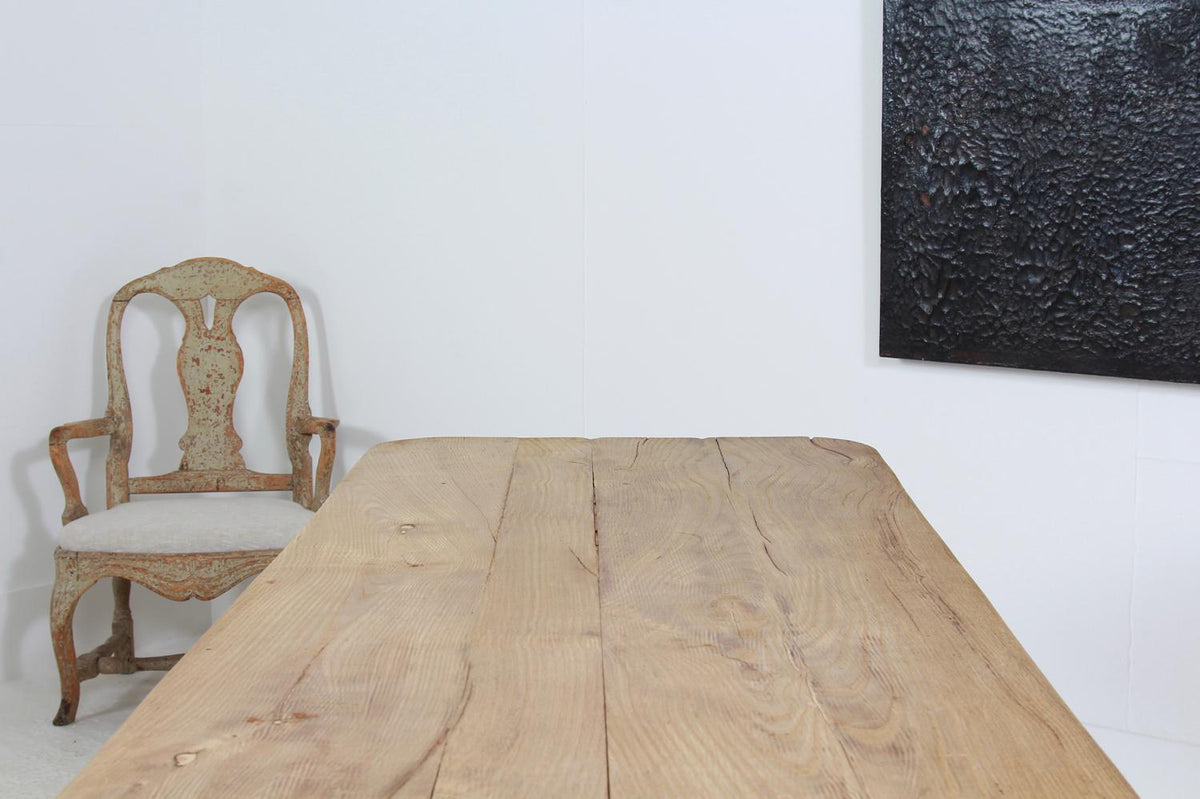 Elegant Belgian Bleached Oak Dining/Console Table