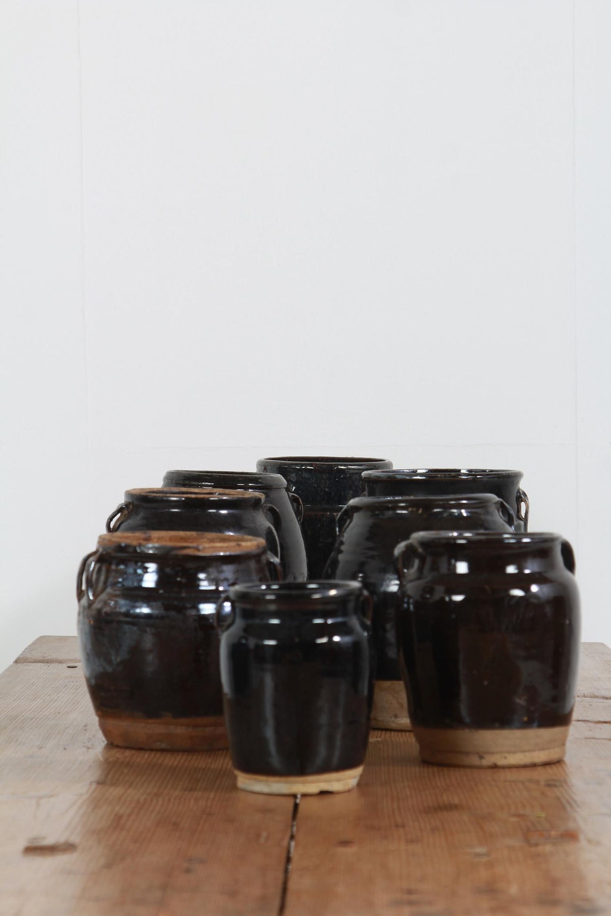 Collection of Chinese Antique Glazed Pottery Jars