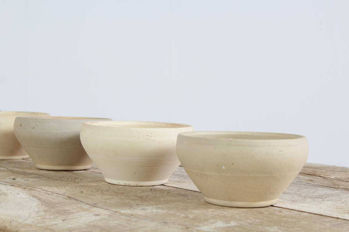 Collection of French Creamware Bowls with Minimalistic Design