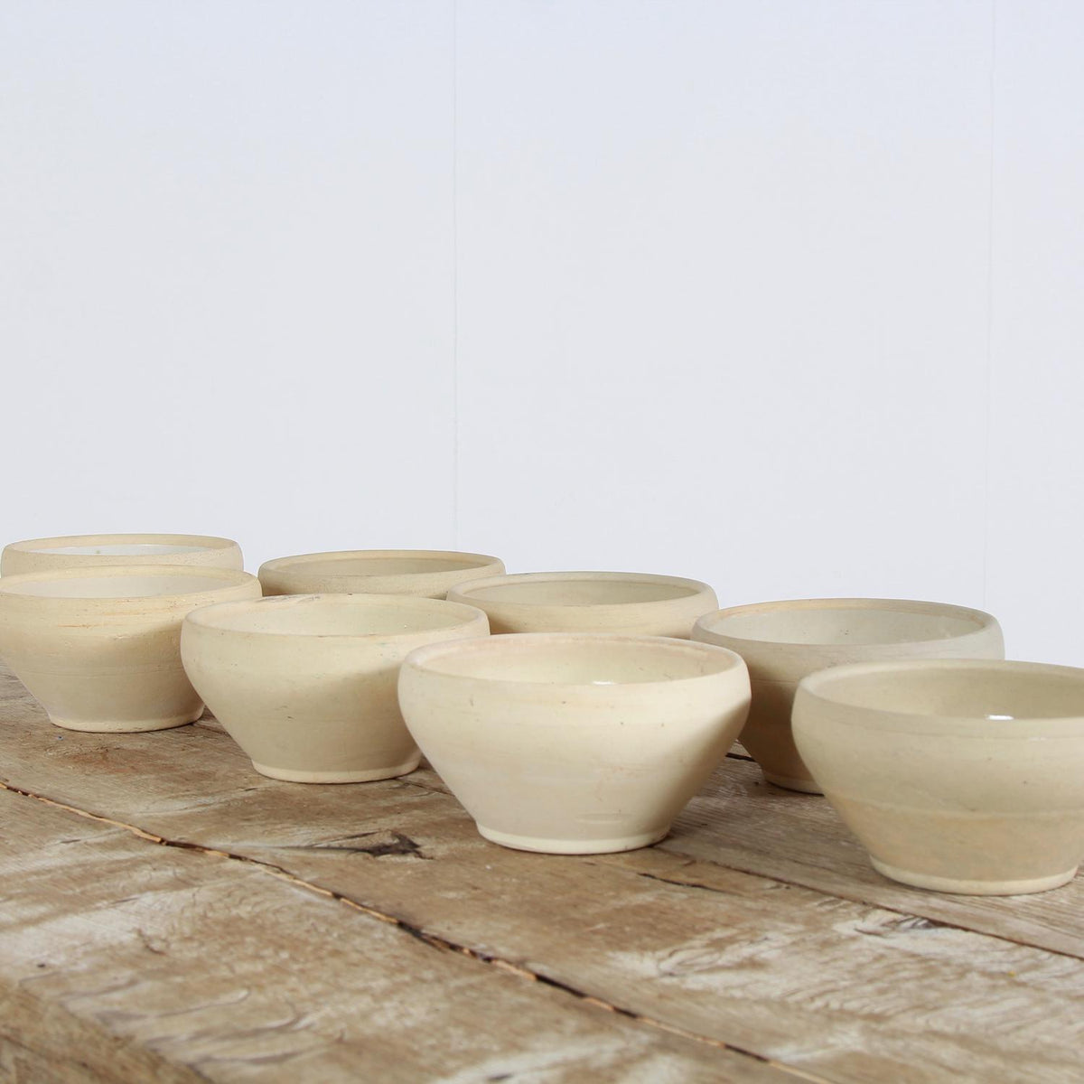 Collection of French Creamware Bowls with Minimalistic Design