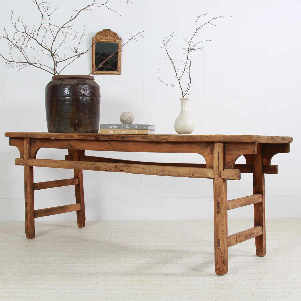 Rustic Elm Altar/ Console Table with Simple Design