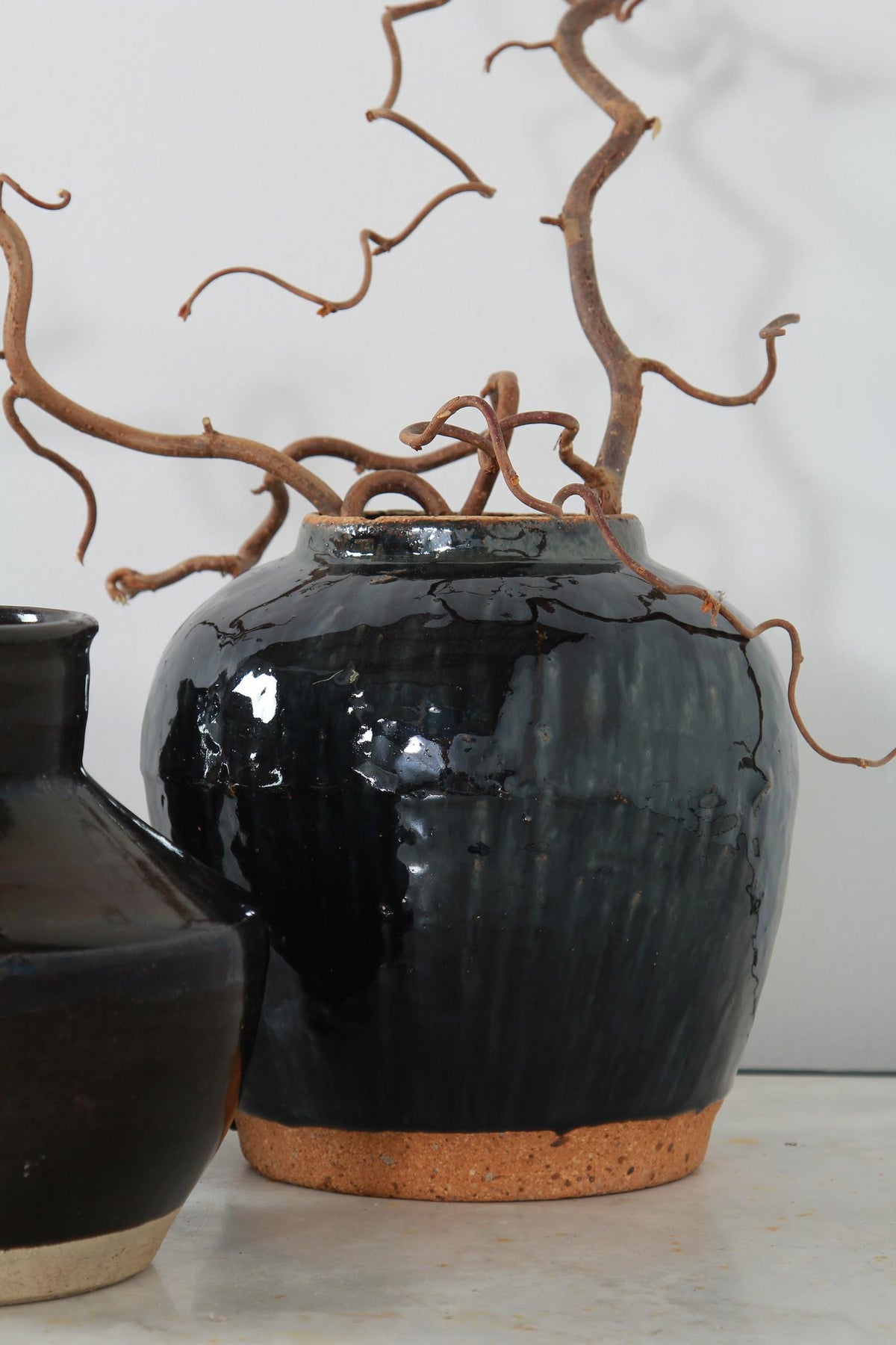 Handmade Chinese  Black Glazed Pottery Jars