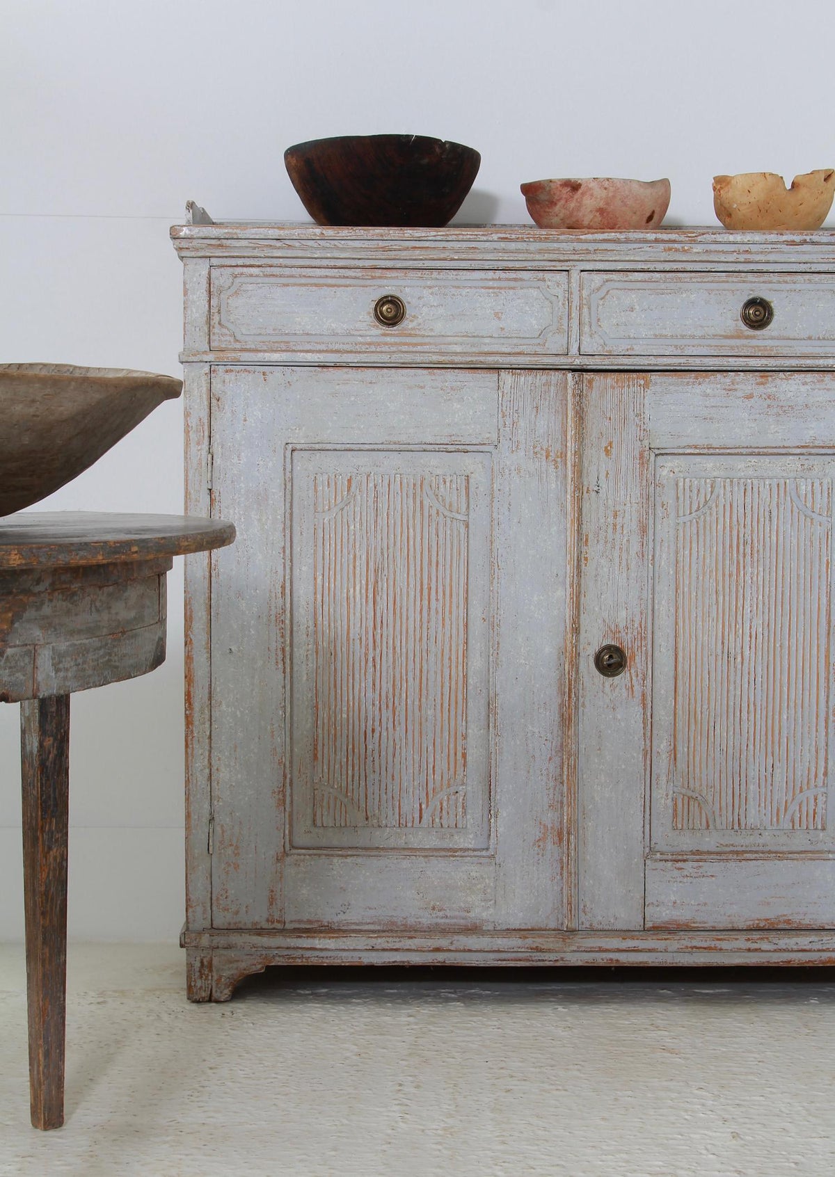 Monumental Swedish 19thC  Gustavian Buffet with Later Paint