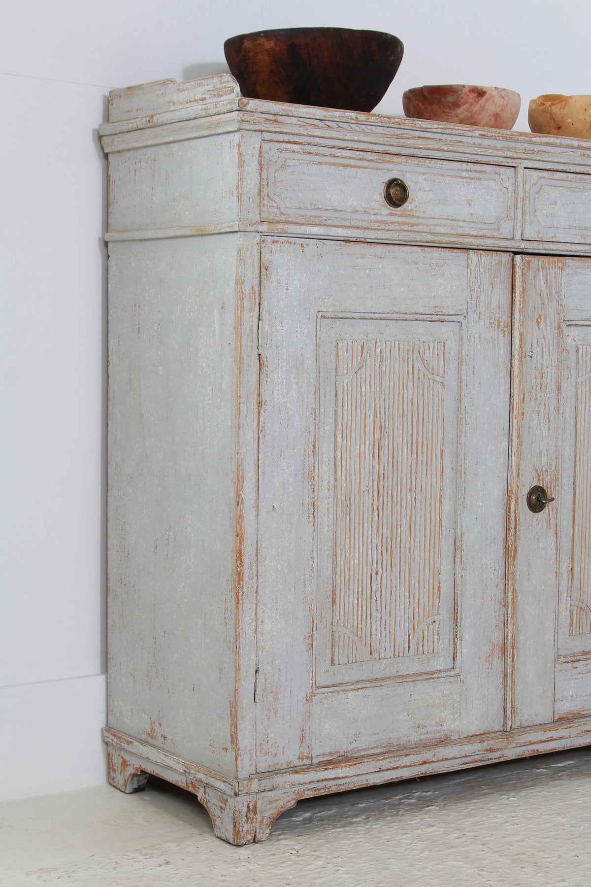 Monumental Swedish 19thC  Gustavian Buffet with Later Paint