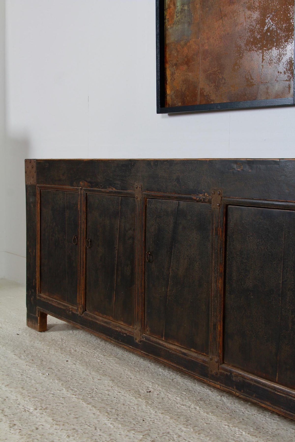 Grand scale RUSTIC COUNTRY ELM PROVINCIAL SIDEBOARD