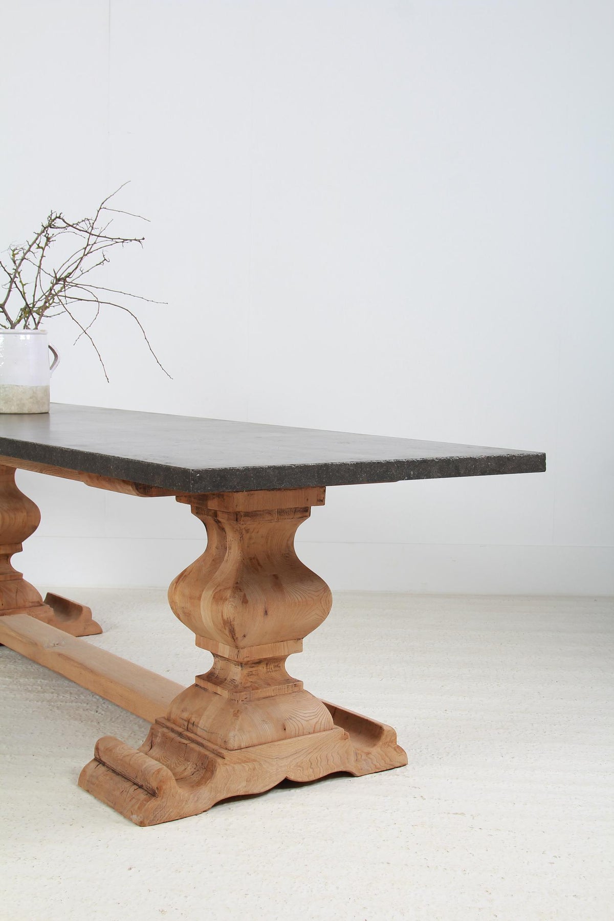 Magnificent Belgian Bluestone and Oak Dining Table